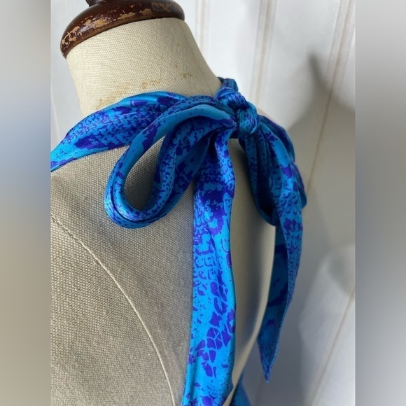 French Connection Silk Snake Print Halter Dress 436 - Picture 8 of 10